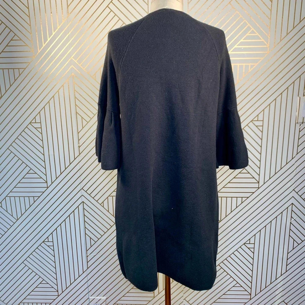 Anthropologie Moth Chester Sweater Tunic Dress Bell Sleeve Black Size‎ Small - Picture 7 of 9